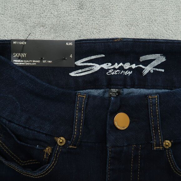 Seven7 Jeans Women's Size 4 Blue Mid-Rise Tummyless Skinny 29.5" Inseam NWT - Picture 7 of 16